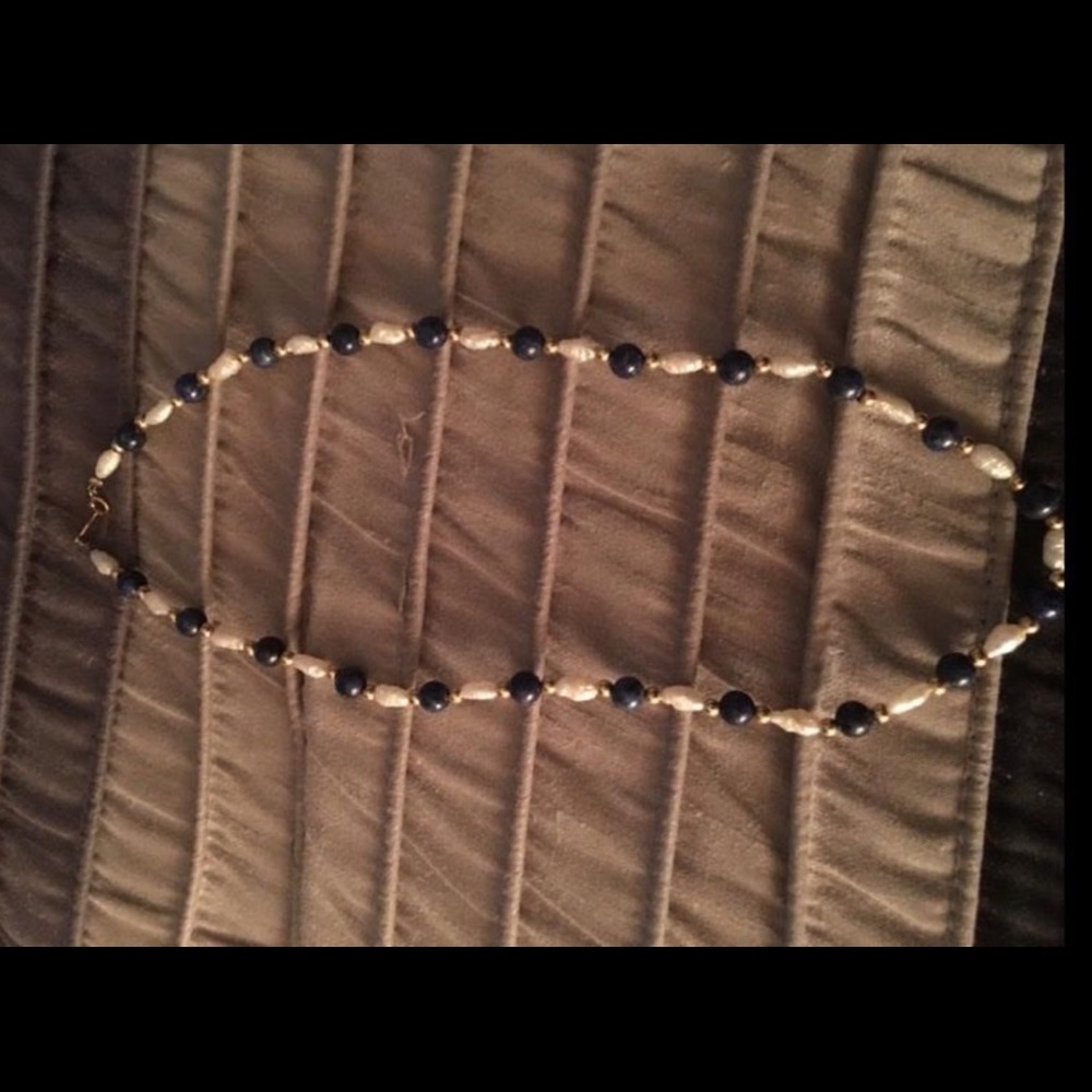 14k, Lapis & Pearl Necklace